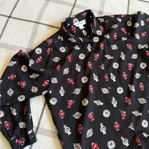 Fine China Print Button Down - Oversized for layering over outfit